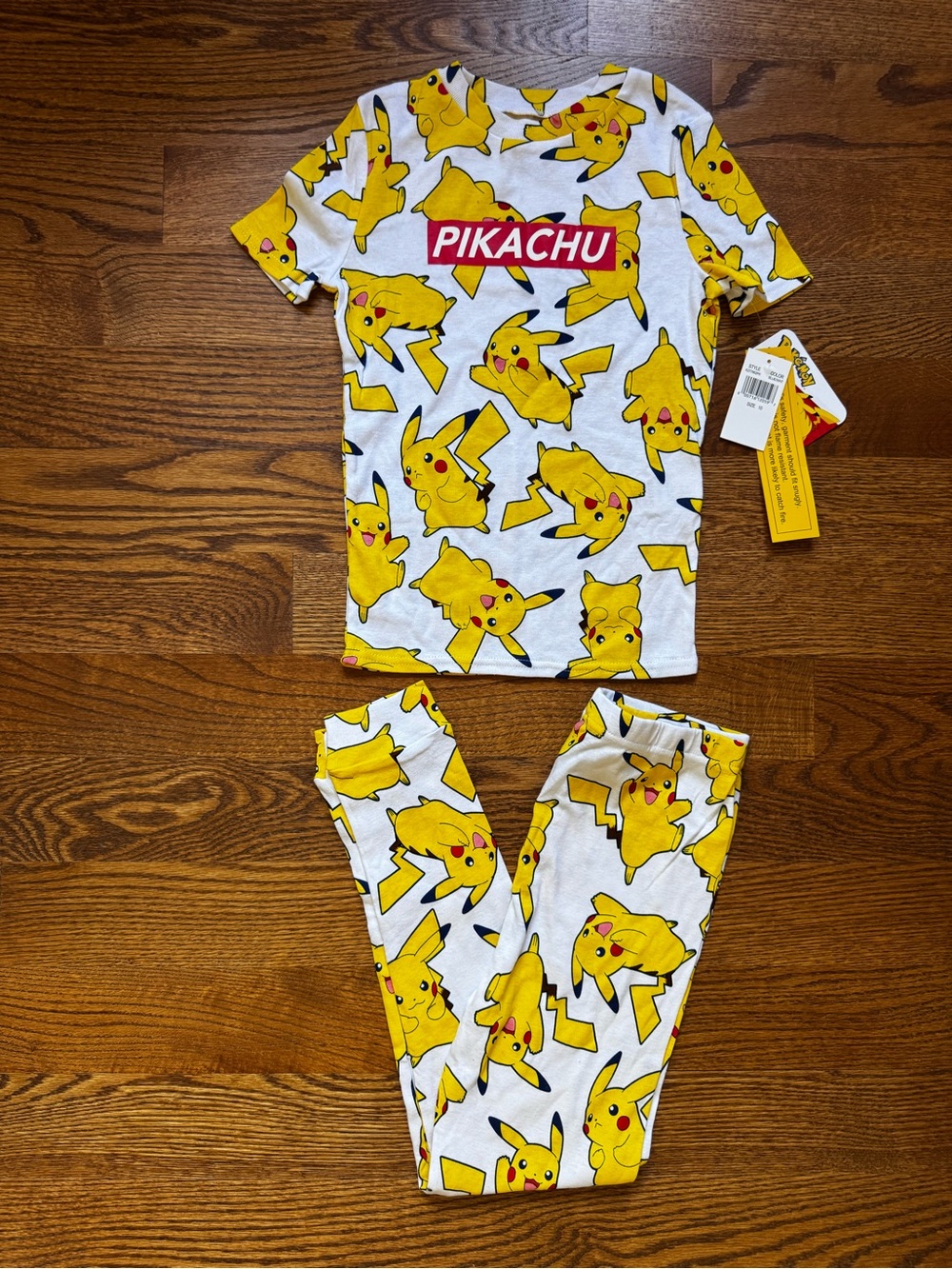 Pokémon Pikachu Pajama Set Kids Size 10 Cotton 2 Piece NWT